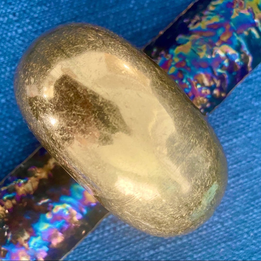 Domed Brass Bangle Statement Bracelet - image 5